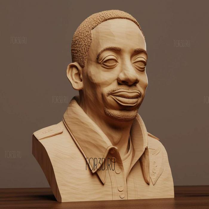 Ludacris bust for 3D ing 3 stl model for CNC