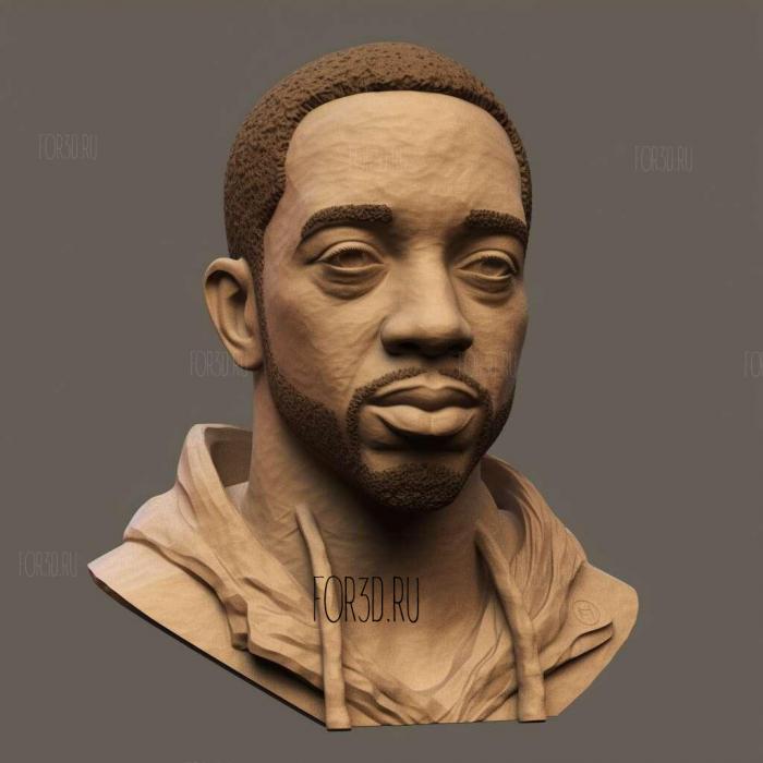 Ludacris bust for 3D ing 4 stl model for CNC