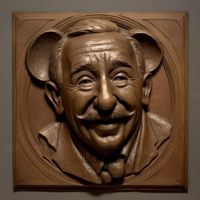 Walter Elias Disney 1 stl model for CNC