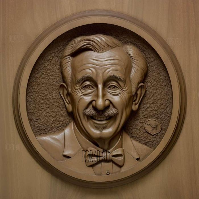 Walter Elias Disney 2 stl model for CNC