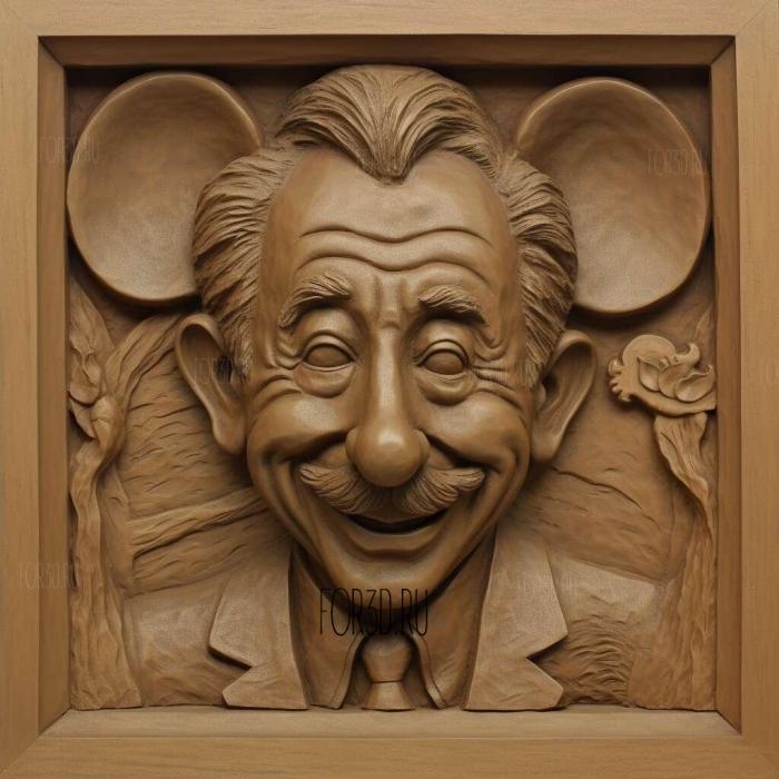 Walter Elias Disney 3 stl model for CNC