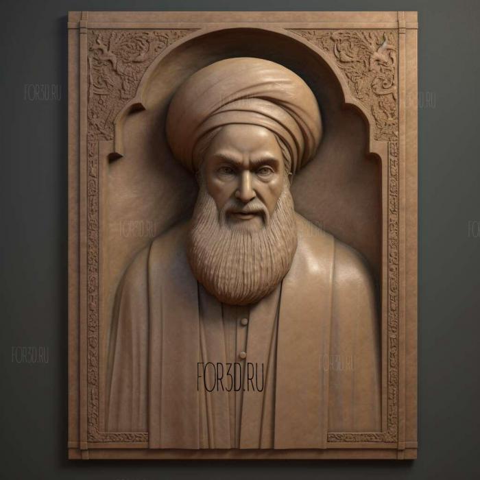 Iran Ayatollah Ruhollah Mousavi Khomeini 2 stl model for CNC