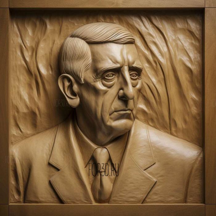 Charles de Gaulle 1 stl model for CNC