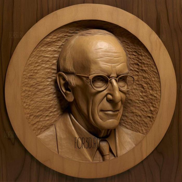 Jonas Salk virologist 2 stl model for CNC