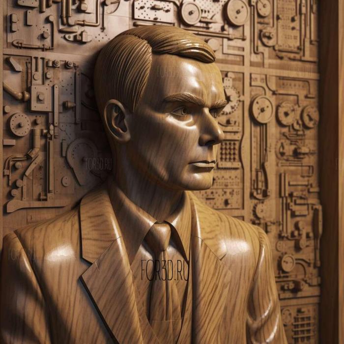 Alan Turing Creator of modern computing 2 stl model for CNC