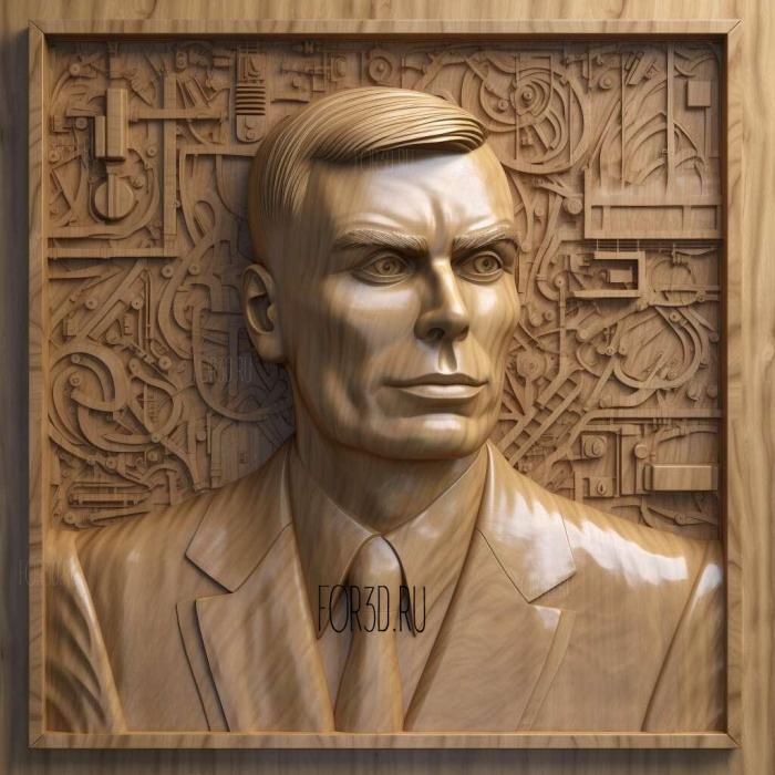 Alan Turing Creator of modern computing 3 stl model for CNC