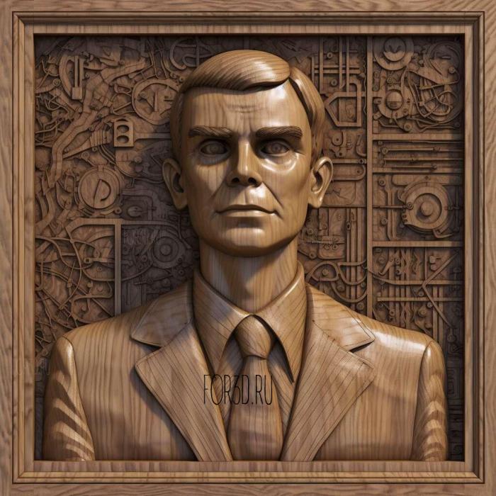 Alan Turing Creator of modern computing 4 stl model for CNC