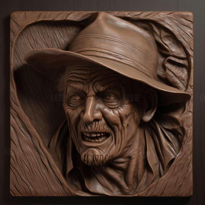 Freddy Krueger Nightmare on Elm Street obert Englund 4 stl model for CNC