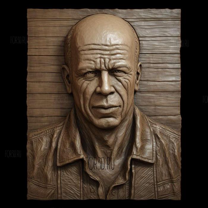 John McClane Bruce Willis 3 stl model for CNC