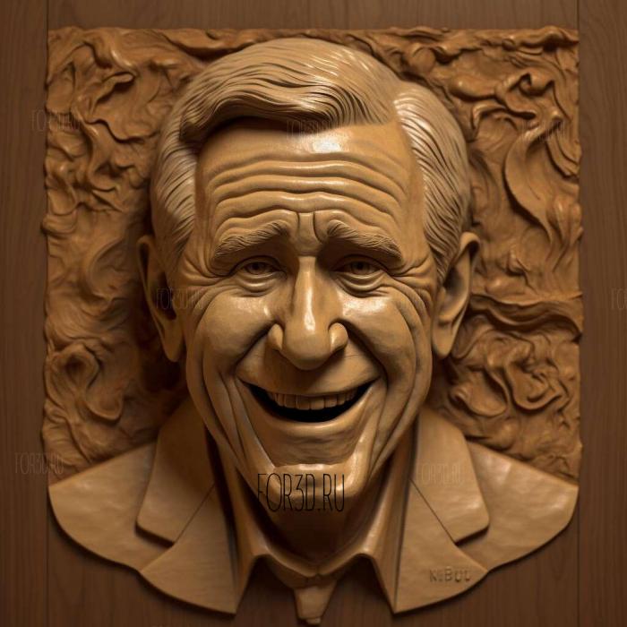 George W Bush caricature Animated 1 stl model for CNC