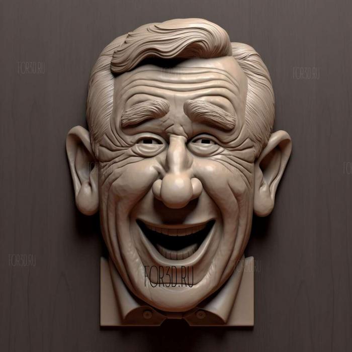 George W Bush caricature Animated 4 stl model for CNC