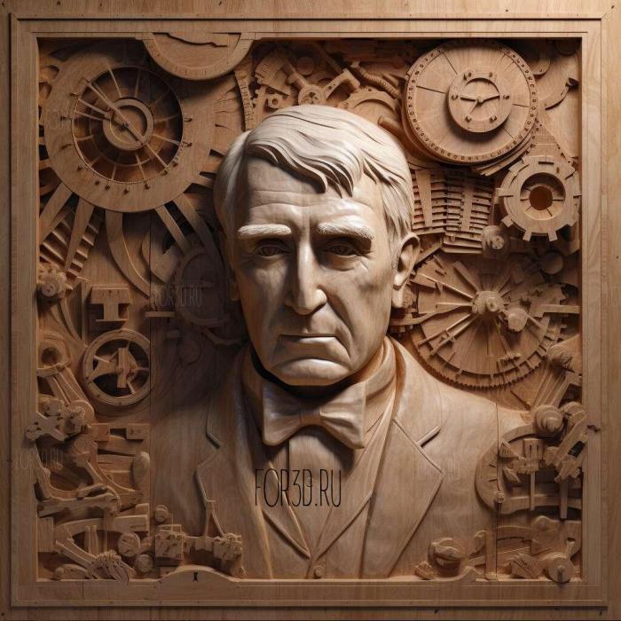 Thomas Alva Edison 4 stl model for CNC