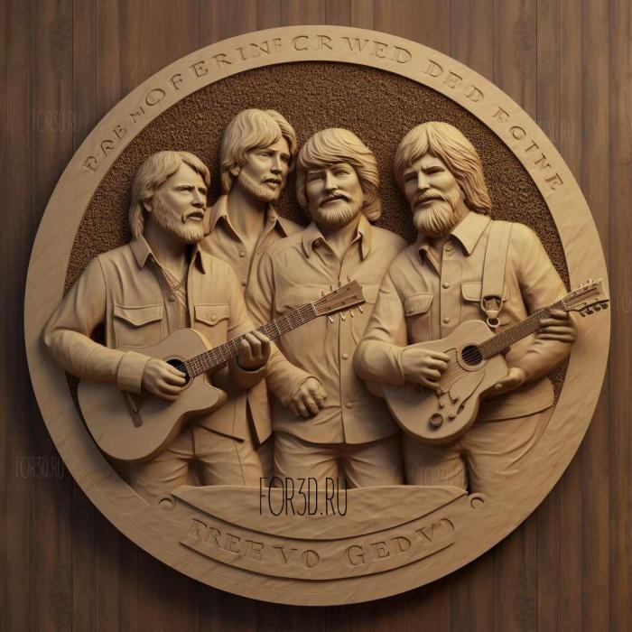 Creedence Clearwater Revival 2 stl model for CNC