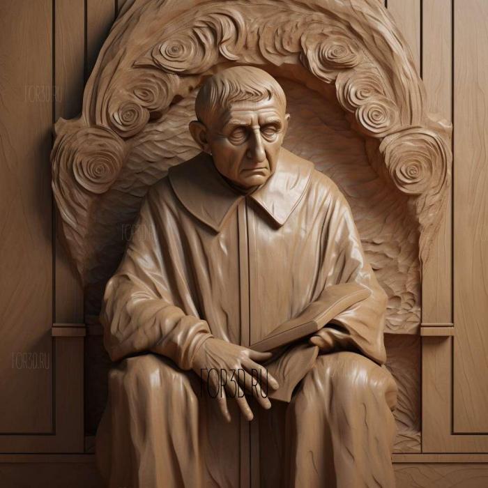 Oleg Popov lown Statue 3 stl model for CNC