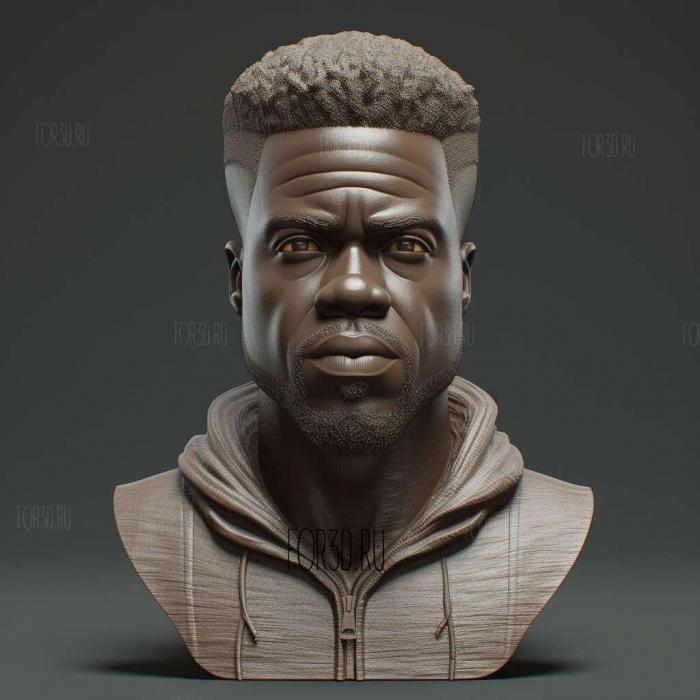 Kevin Hart bust for 3D 1 stl model for CNC