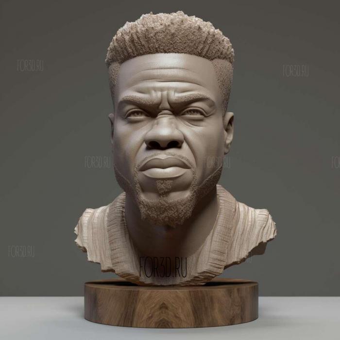 Kevin Hart bust for 3D 4 stl model for CNC