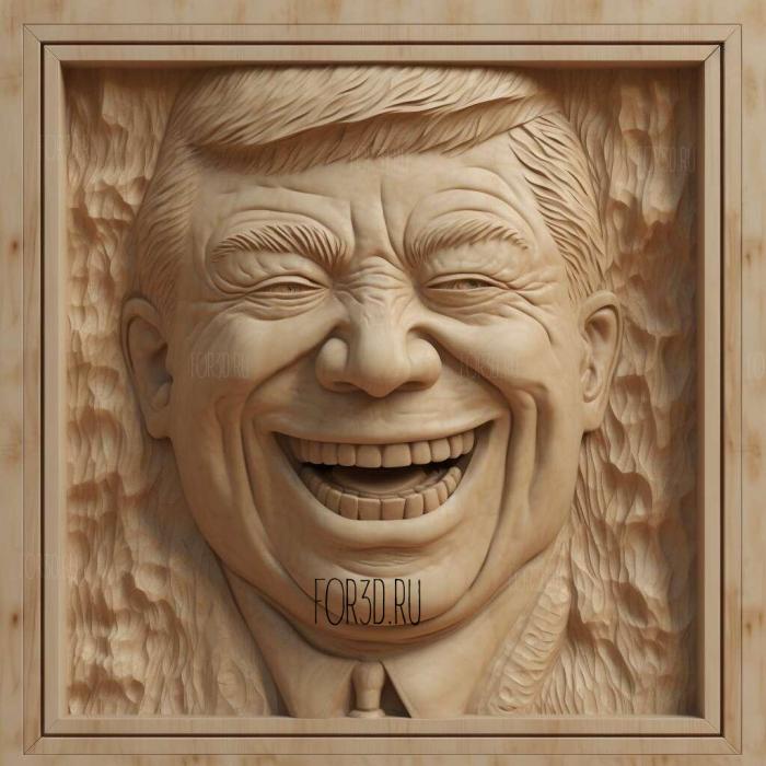 Donald Trump Smile 1 stl model for CNC