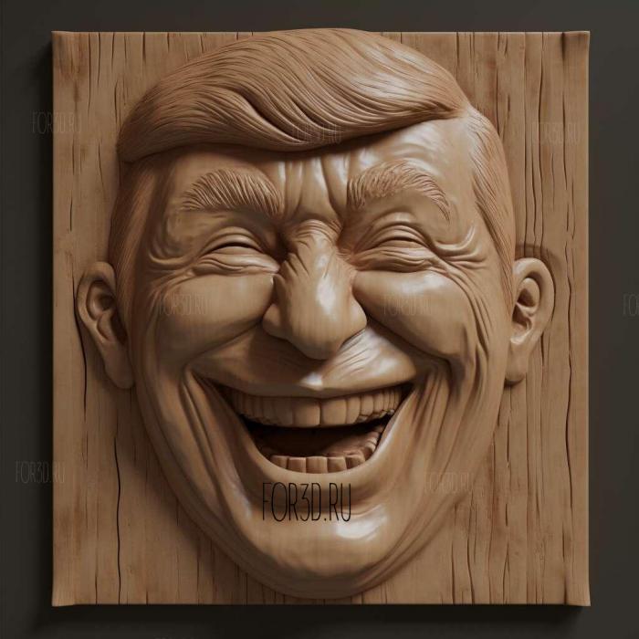 Donald Trump Smile 2 stl model for CNC