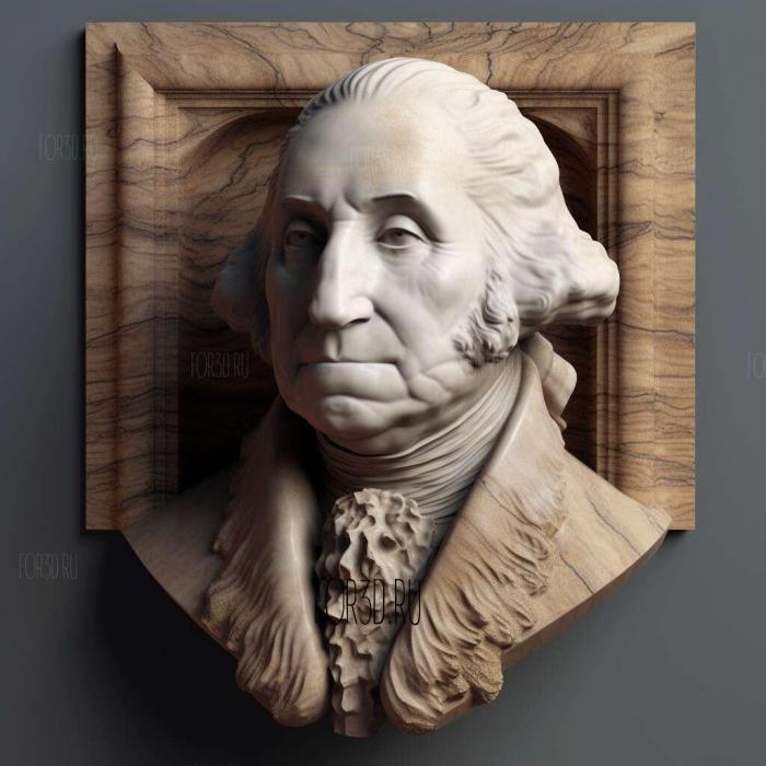 George Washington bust for 3D 1 stl model for CNC