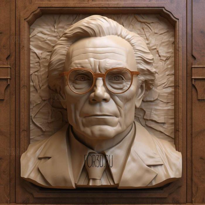 Bust of Isaac Asimov 1 stl model for CNC