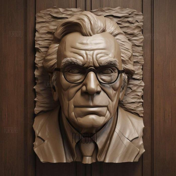Bust of Isaac Asimov 2 stl model for CNC