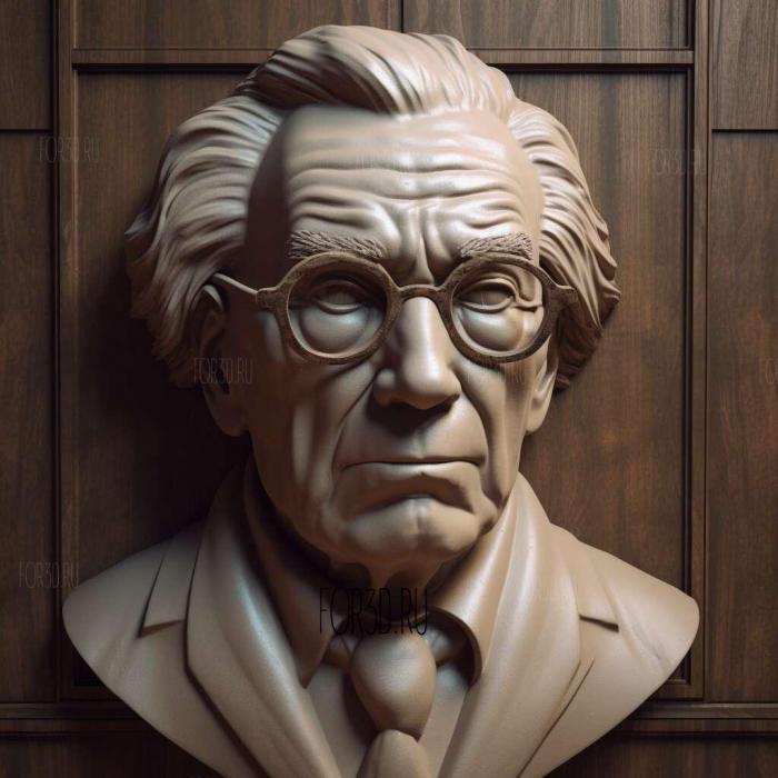 Bust of Isaac Asimov 4 stl model for CNC