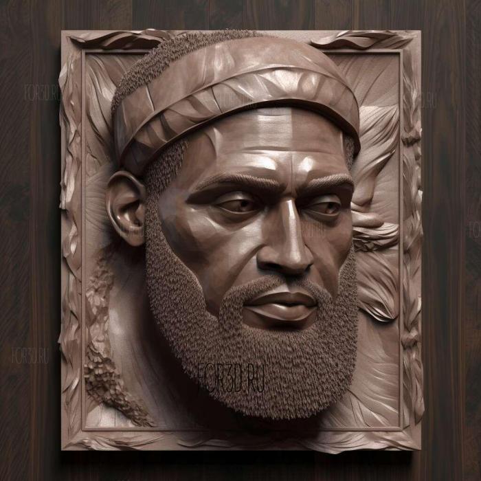 Lebron James with beard 2 stl model for CNC