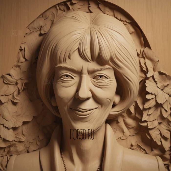 Theresa May caricature 3 stl model for CNC