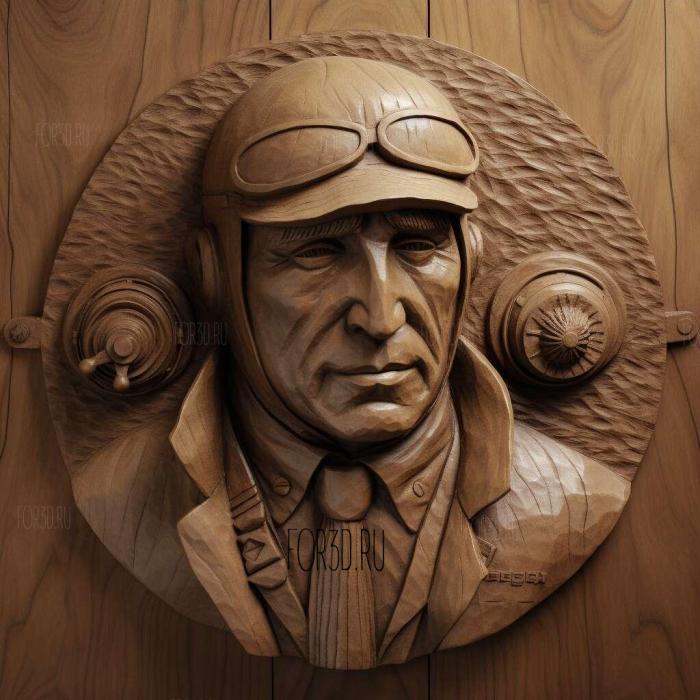 Igor Sikorsky aircraft designer Statue 2 stl model for CNC