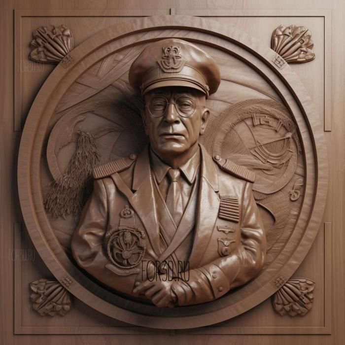 Igor Sikorsky aircraft designer Statue 3 stl model for CNC