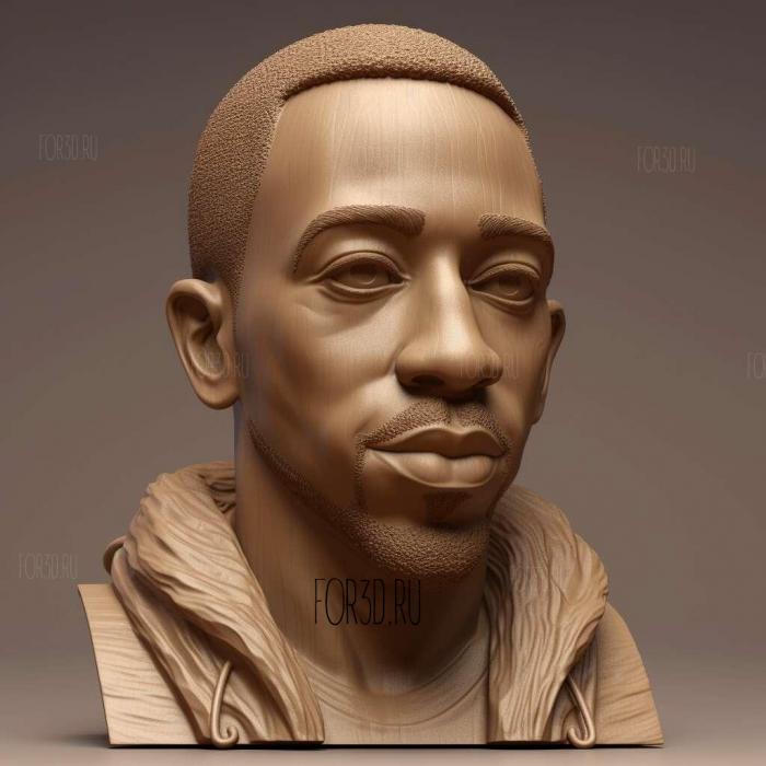 Ludacris bust for 3D ing 1 stl model for CNC