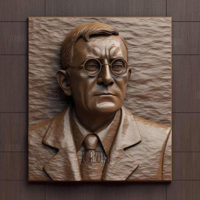 Dmitri Shostakovich statue 2 stl model for CNC