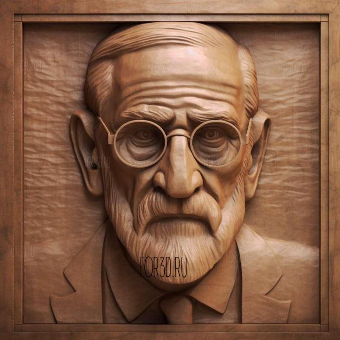 Sigmund Freud psychoanalyst 2 stl model for CNC