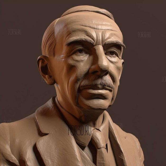 John Maynard Keynes economist 2 stl model for CNC