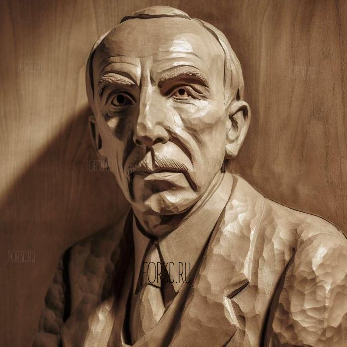 John Maynard Keynes economist 3 stl model for CNC