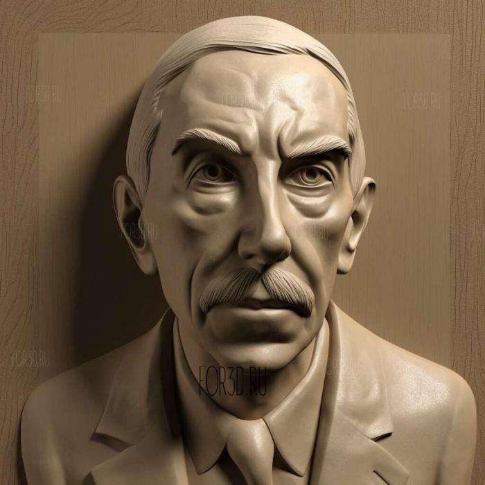 John Maynard Keynes economist 4 stl model for CNC