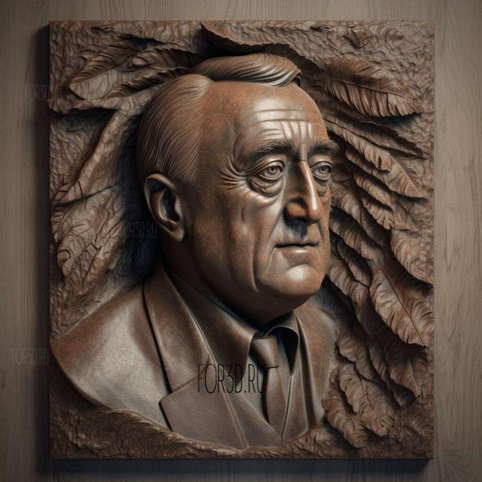 Franklin Delano Roosevelt 4 stl model for CNC