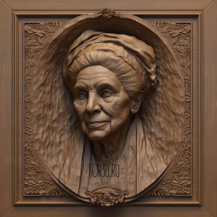 Dame Elizabeth osemond Taylor 4 stl model for CNC