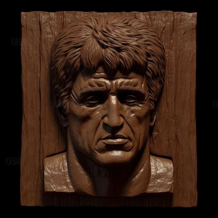 Sylvester Stallone head 1 stl model for CNC