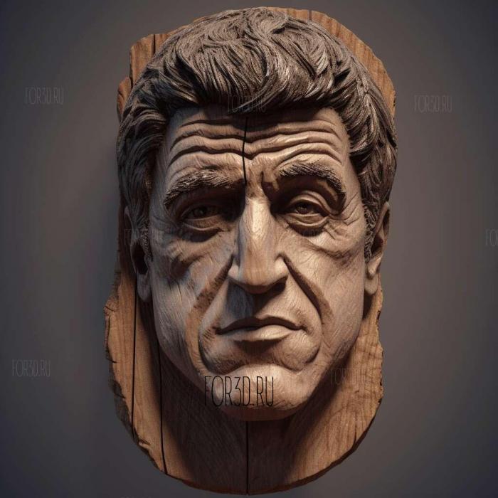 Sylvester Stallone head 2 stl model for CNC