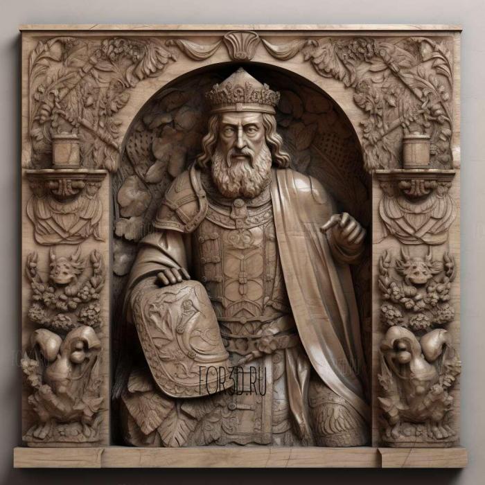 Frederick II King of Prussia 1 stl model for CNC