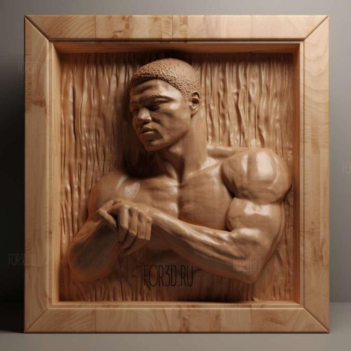 Muhammad Ali in the ring 1 stl model for CNC