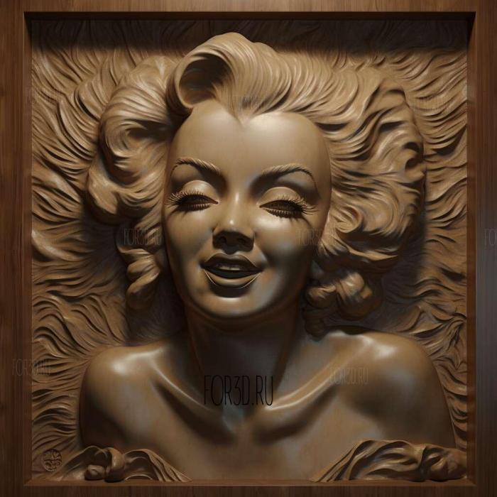 Marilyn Monroe actress 2 stl model for CNC