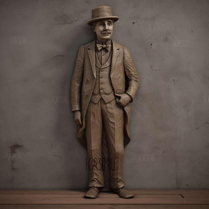 Charlie Chaplin Standing 1 stl model for CNC