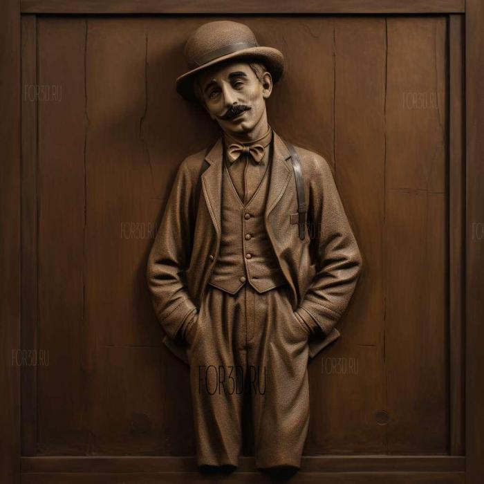 Charlie Chaplin Standing 2 stl model for CNC