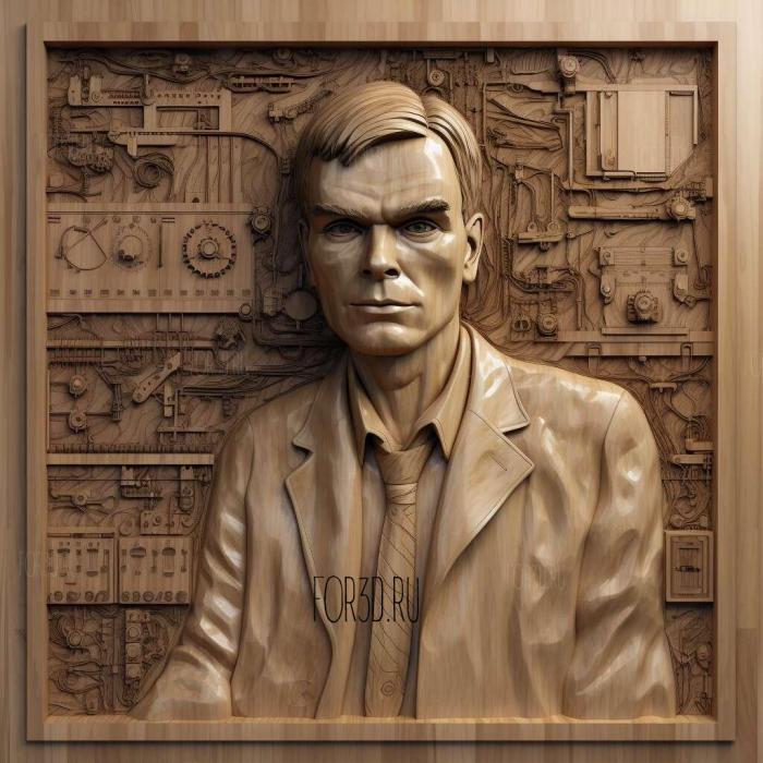 Alan Turing computer scientist 2 stl model for CNC