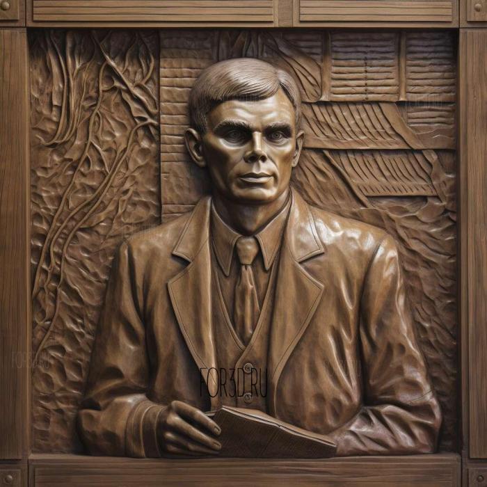 Alan Turing computer scientist 3 stl model for CNC