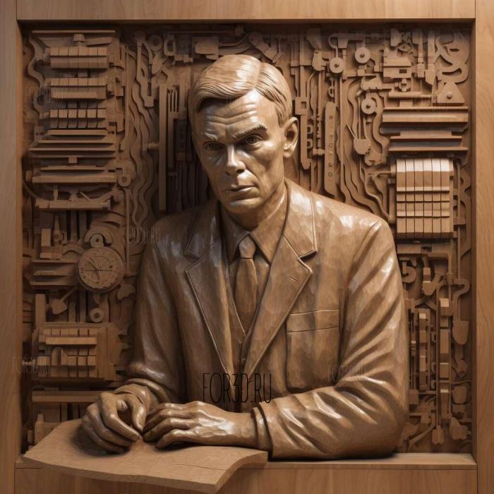 Alan Turing computer scientist 4 stl model for CNC