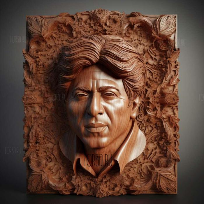 Sharukh khan face bust 4 stl model for CNC