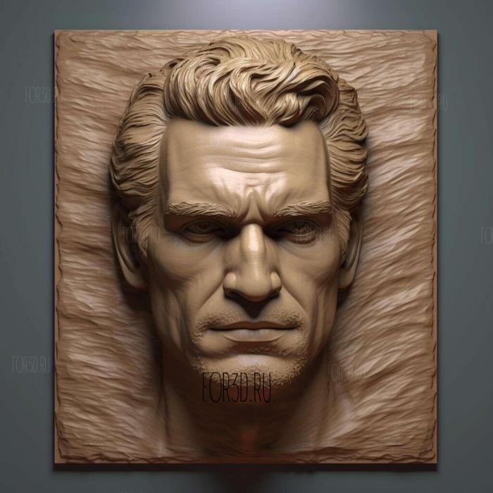 Henry Cavill head 1 stl model for CNC